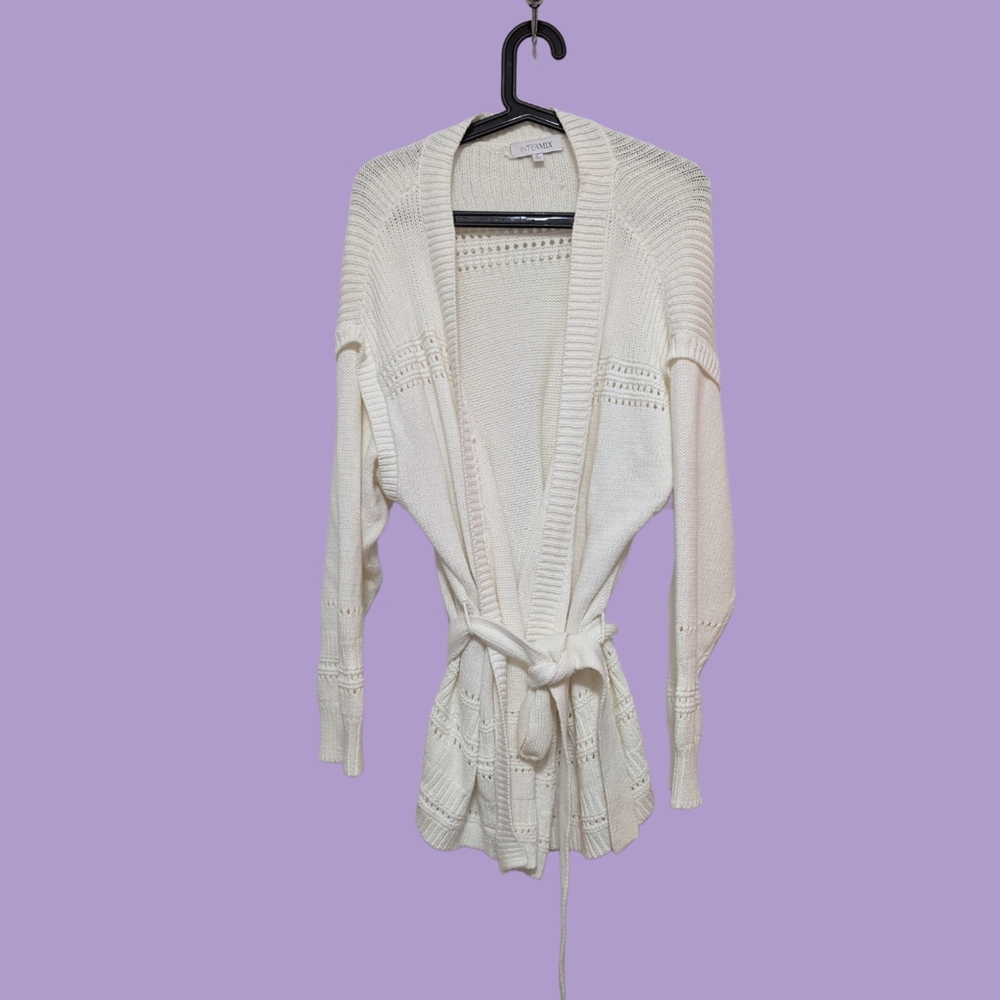 Intermix White Wrap Knit, Size XL